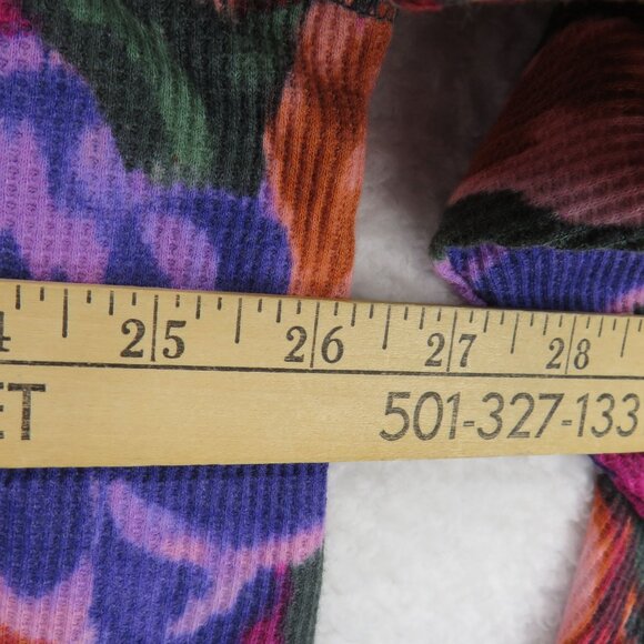 Terra Sky Shirt Womens Size 3X Floral Long Sleeve Thermal Henley Top New - Picture 8 of 9